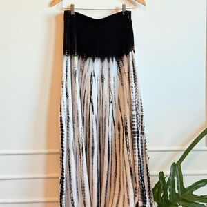 Proenza Schouler Black and White Tie-Dye Maxi Skirt
